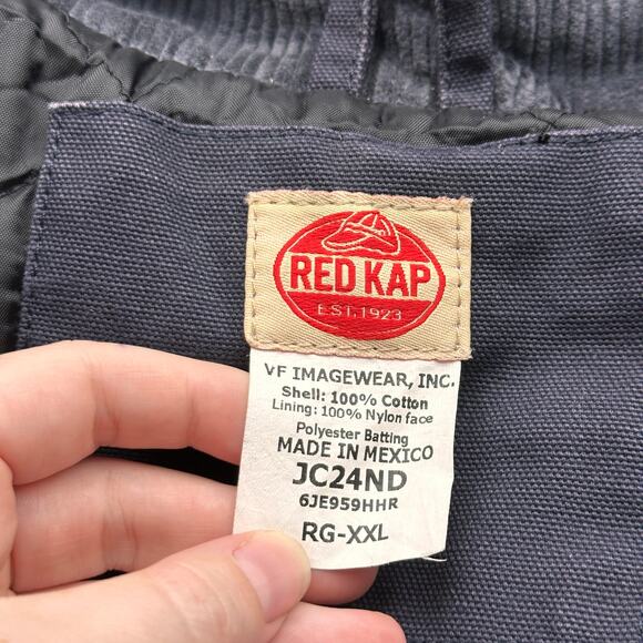 Red Kap Duck Canvas Chore Coat Jacket Mens XXL Navy Blue Quilt Lined Pockets - Picture 2 of 11